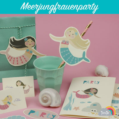 DIY Deko - Kindergeburtstag Meerjungfrauen Party - selber ausdrucken