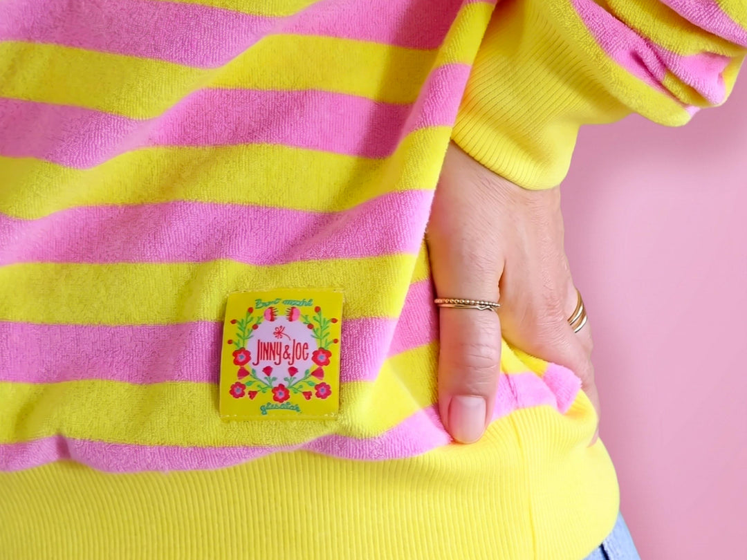 Bio Stretch Frottee Ringelz von Jinny & Joe mit passenden Bündchen in mehreren Farbkombinationen