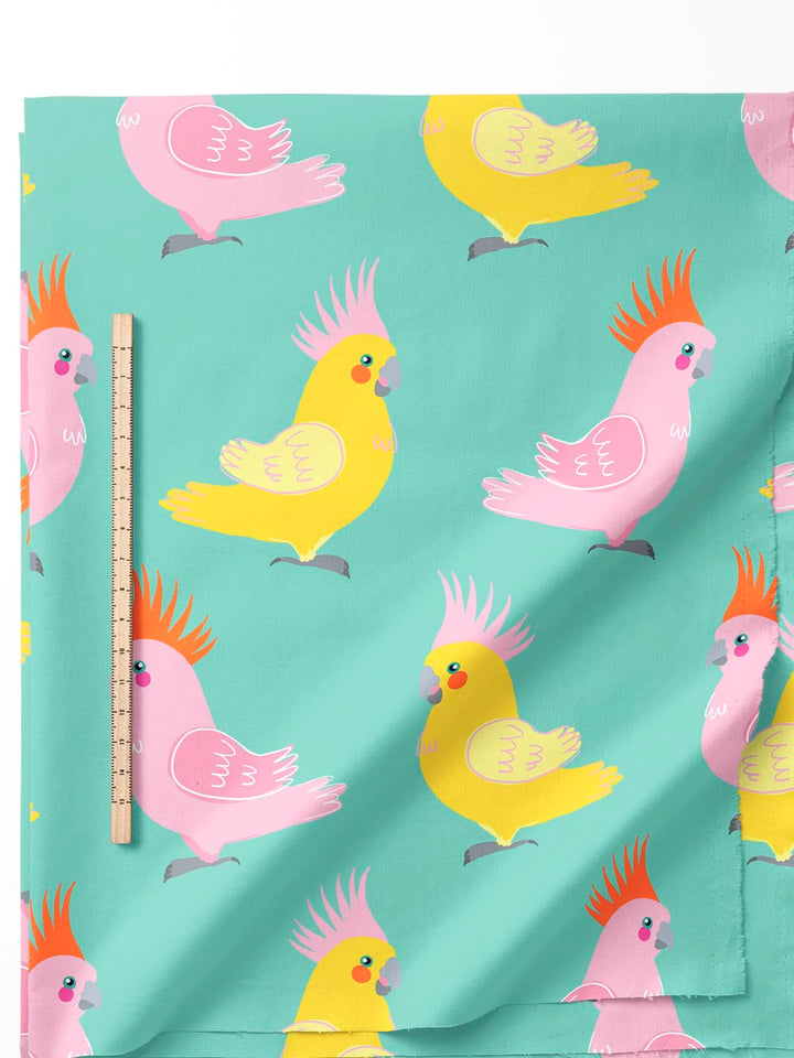 J&amp;J Viskose Cockatoo aqua