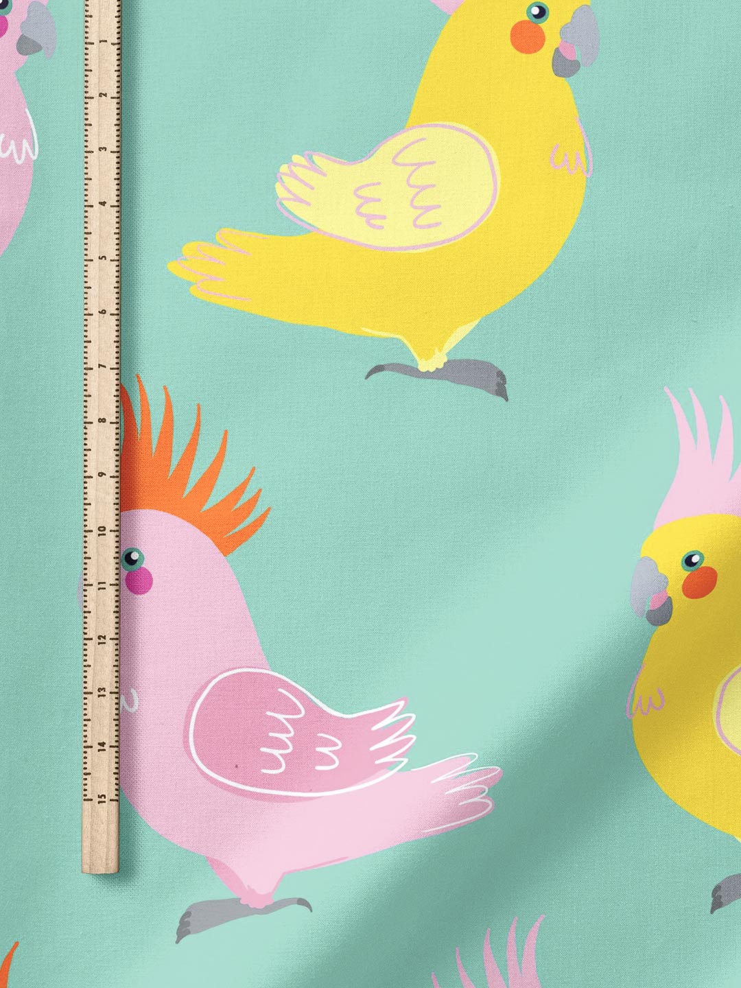 J&amp;J Viskose Cockatoo aqua