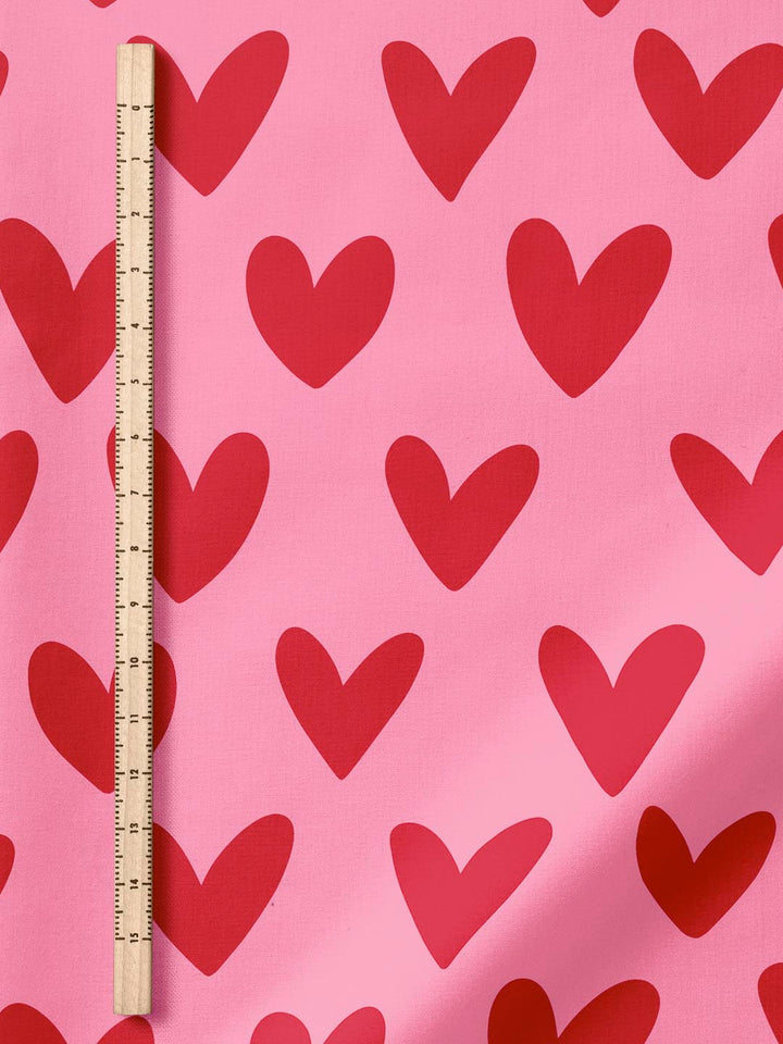 J&amp;J Viskose Cross my Heart rosa