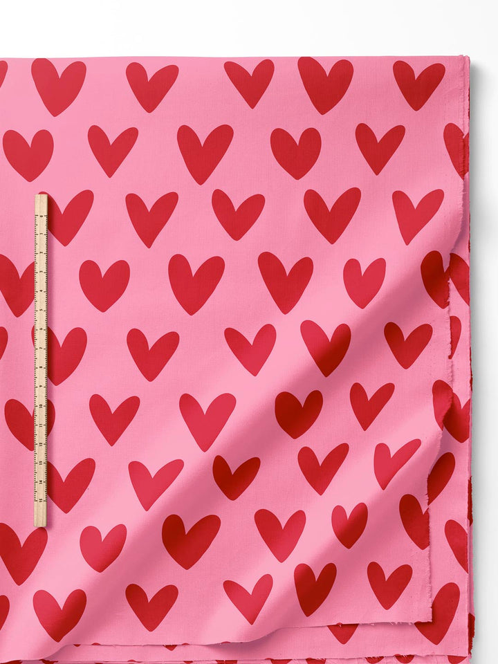 J&amp;J Viskose Cross my Heart rosa