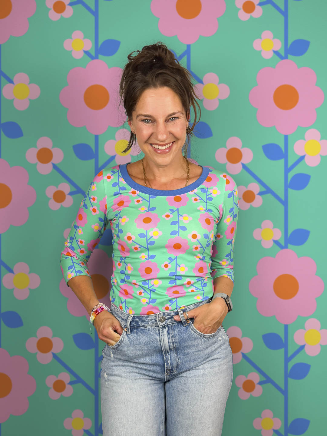 J&amp;J Bio Jersey kleine Tante Mathilde aqua