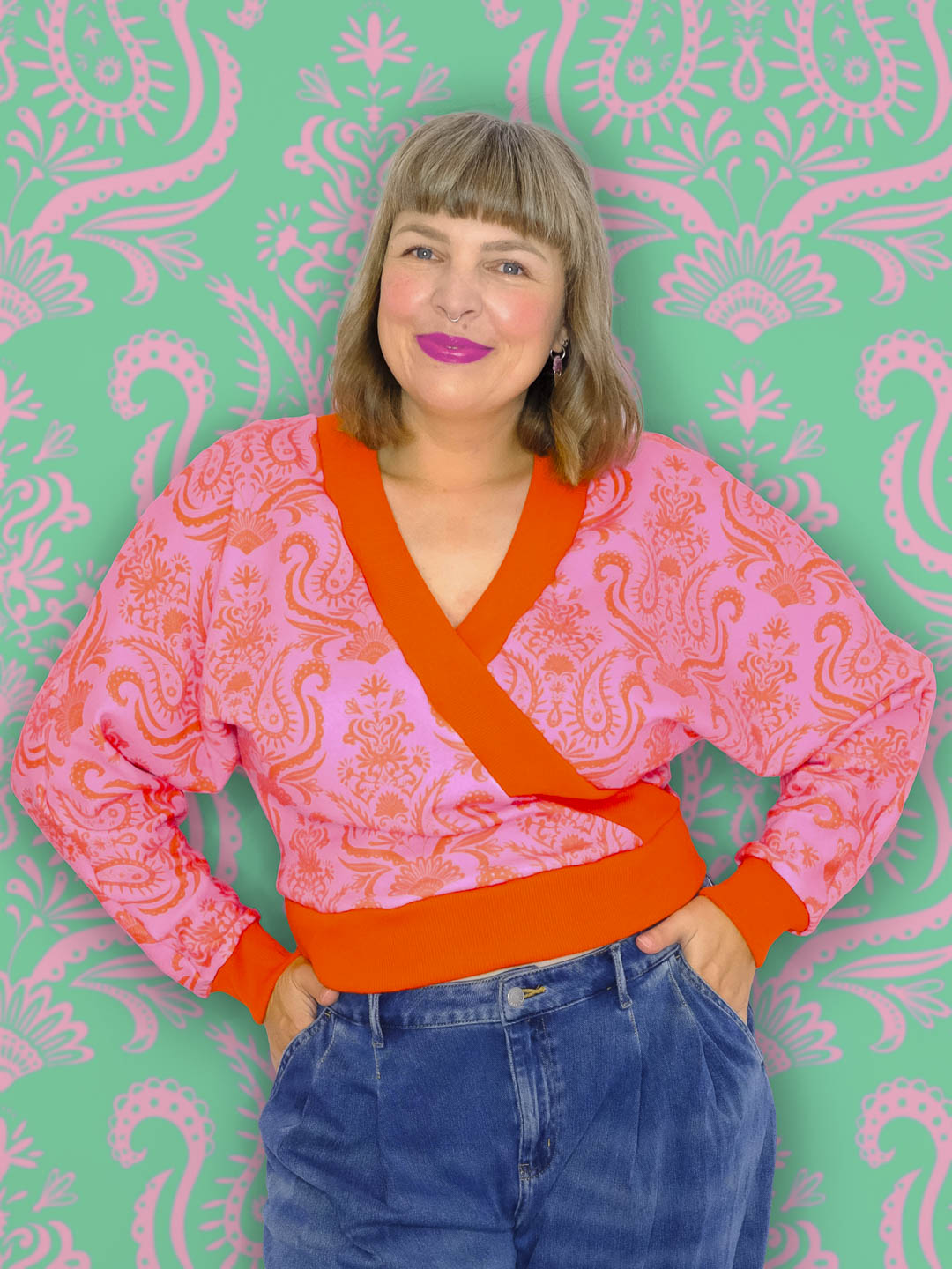 J&amp;J Bio Kuschelsweat Lady Loopington rosa