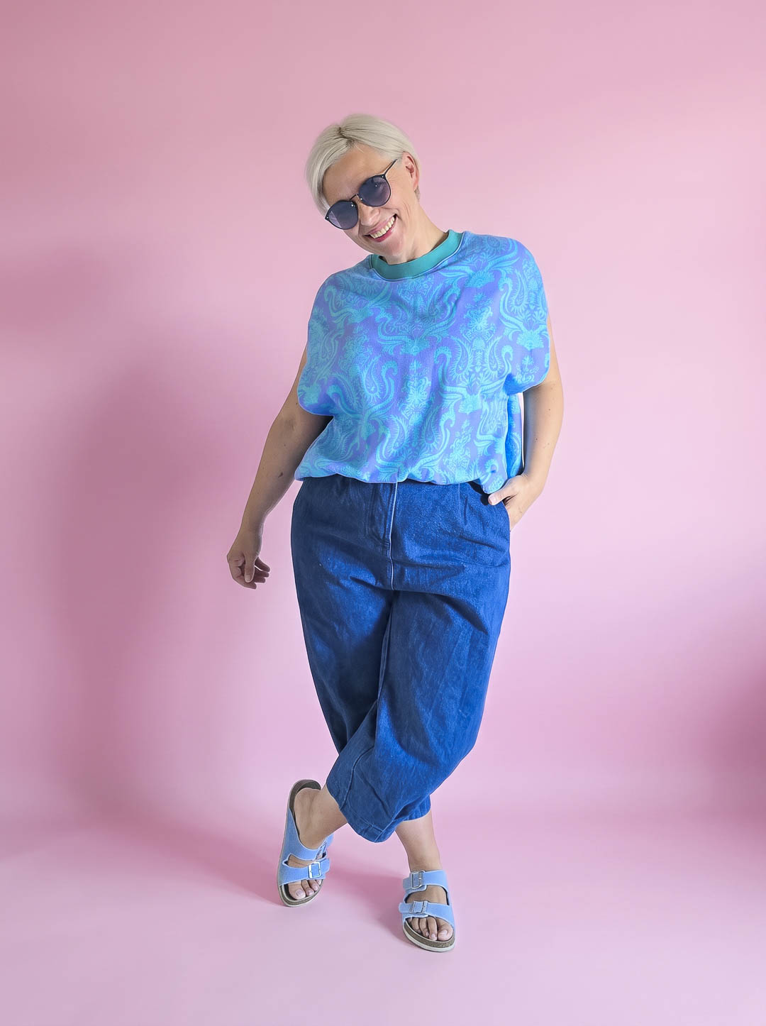 J&amp;J Bio Kuschelsweat Lady Loopington blueberry