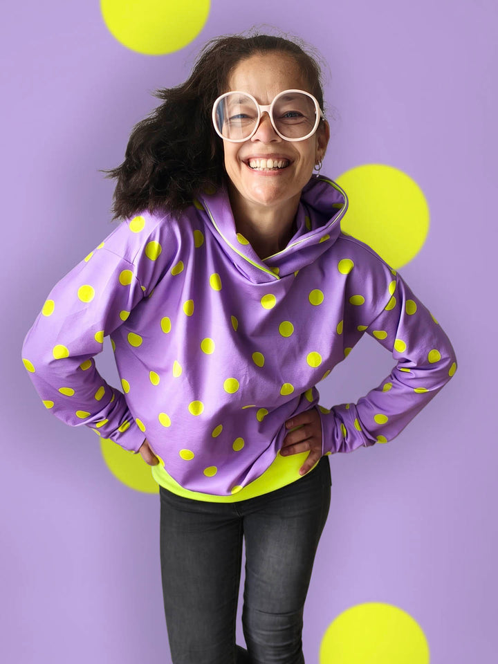 J&amp;J Bio French Terry Dotty lilac