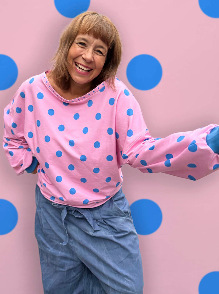 J&amp;J Bio French Terry Dotty candy rosa