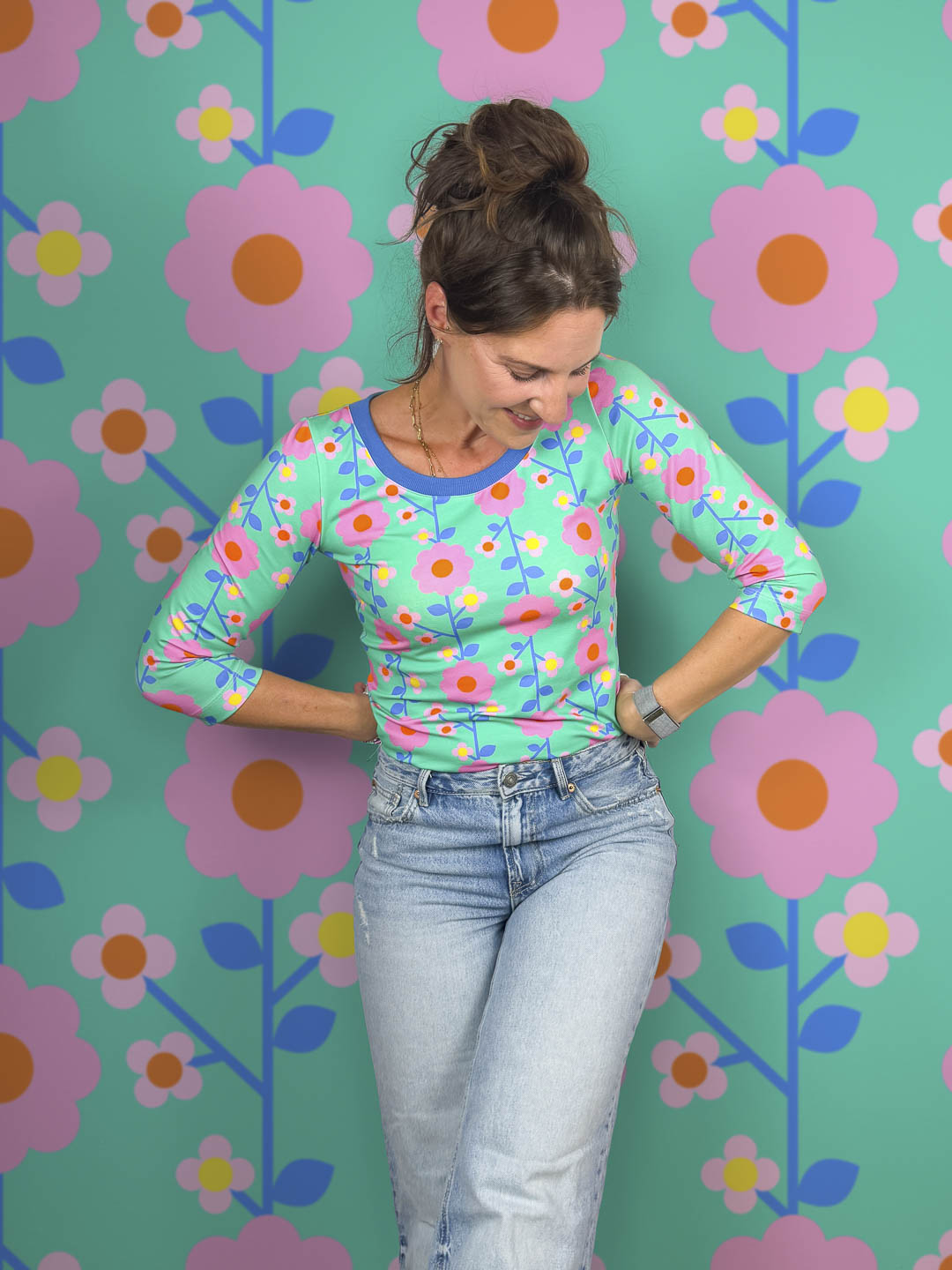 J&amp;J Bio Jersey kleine Tante Mathilde aqua