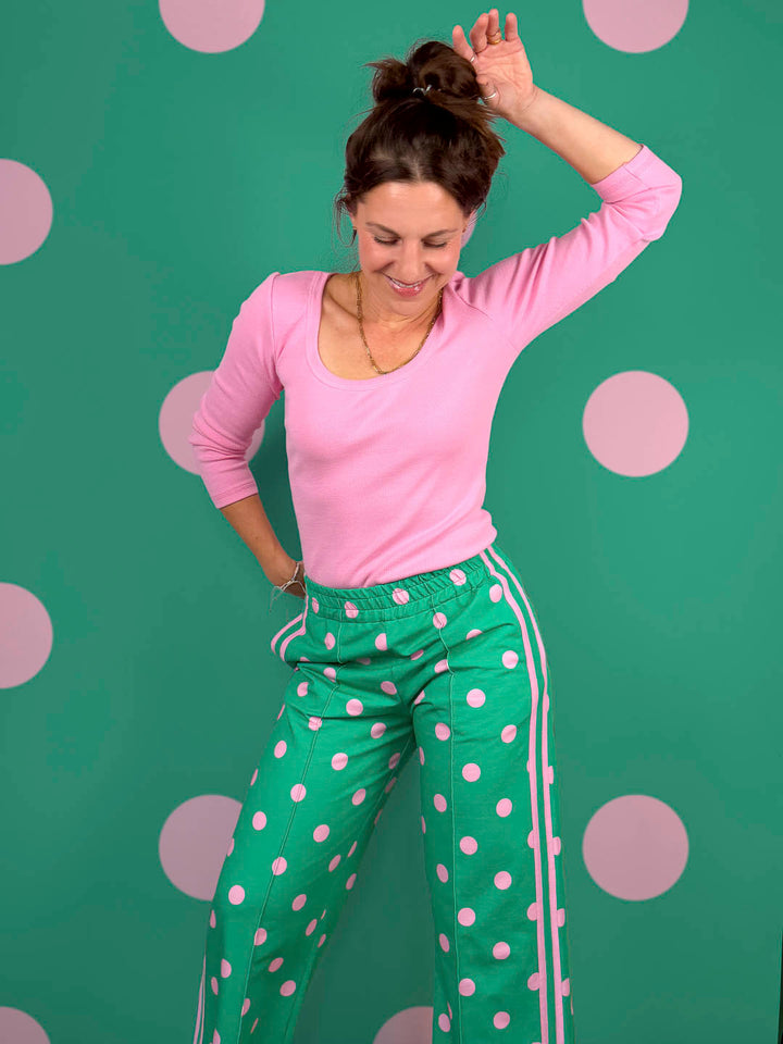 J&amp;J Bio French Terry Dotty springgreen