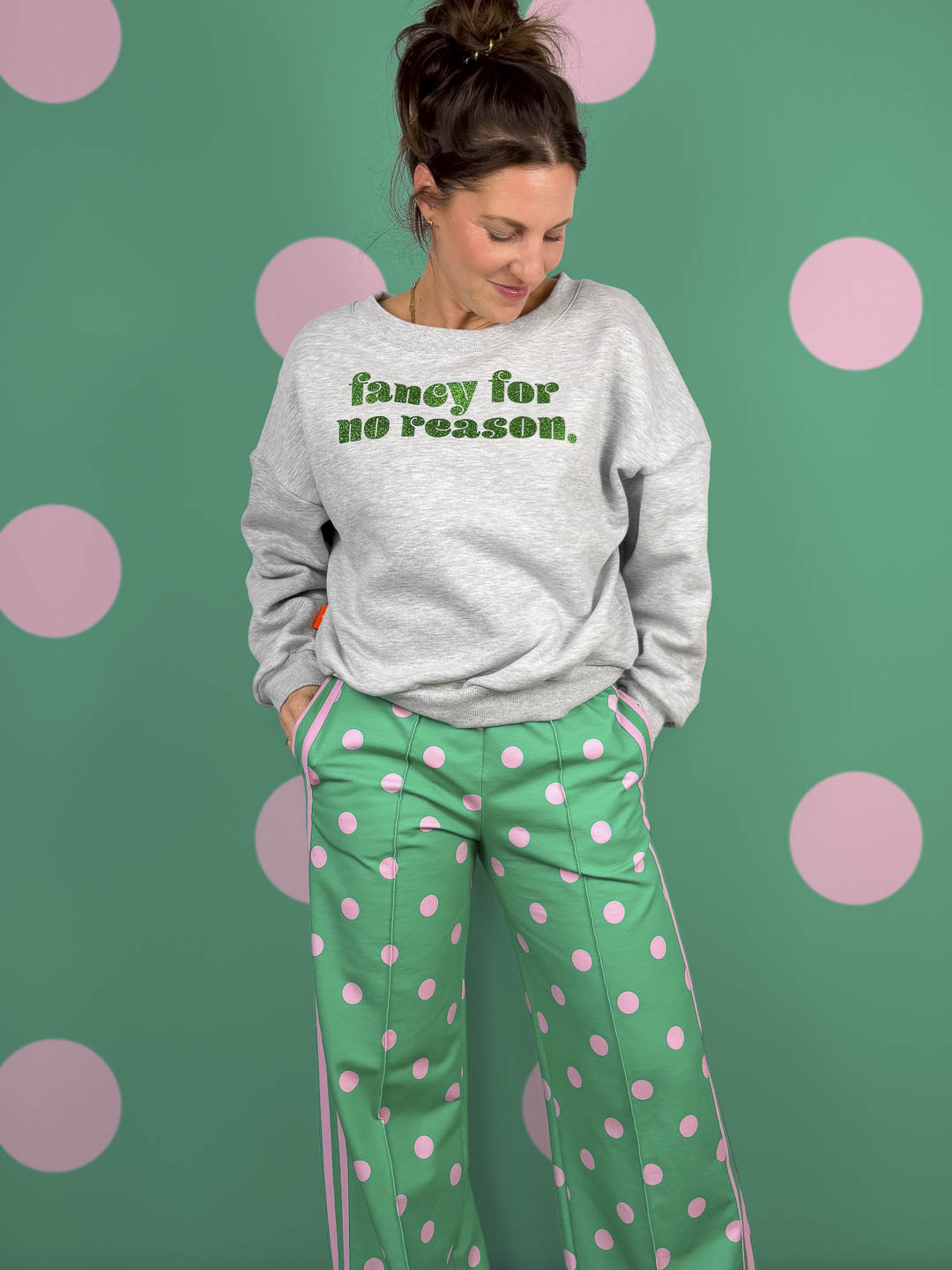 J&amp;J Bio French Terry Dotty springgreen