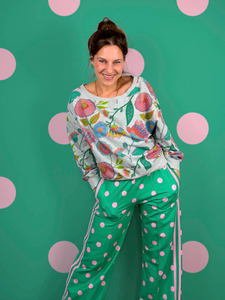 J&amp;J Bio French Terry Dotty springgreen