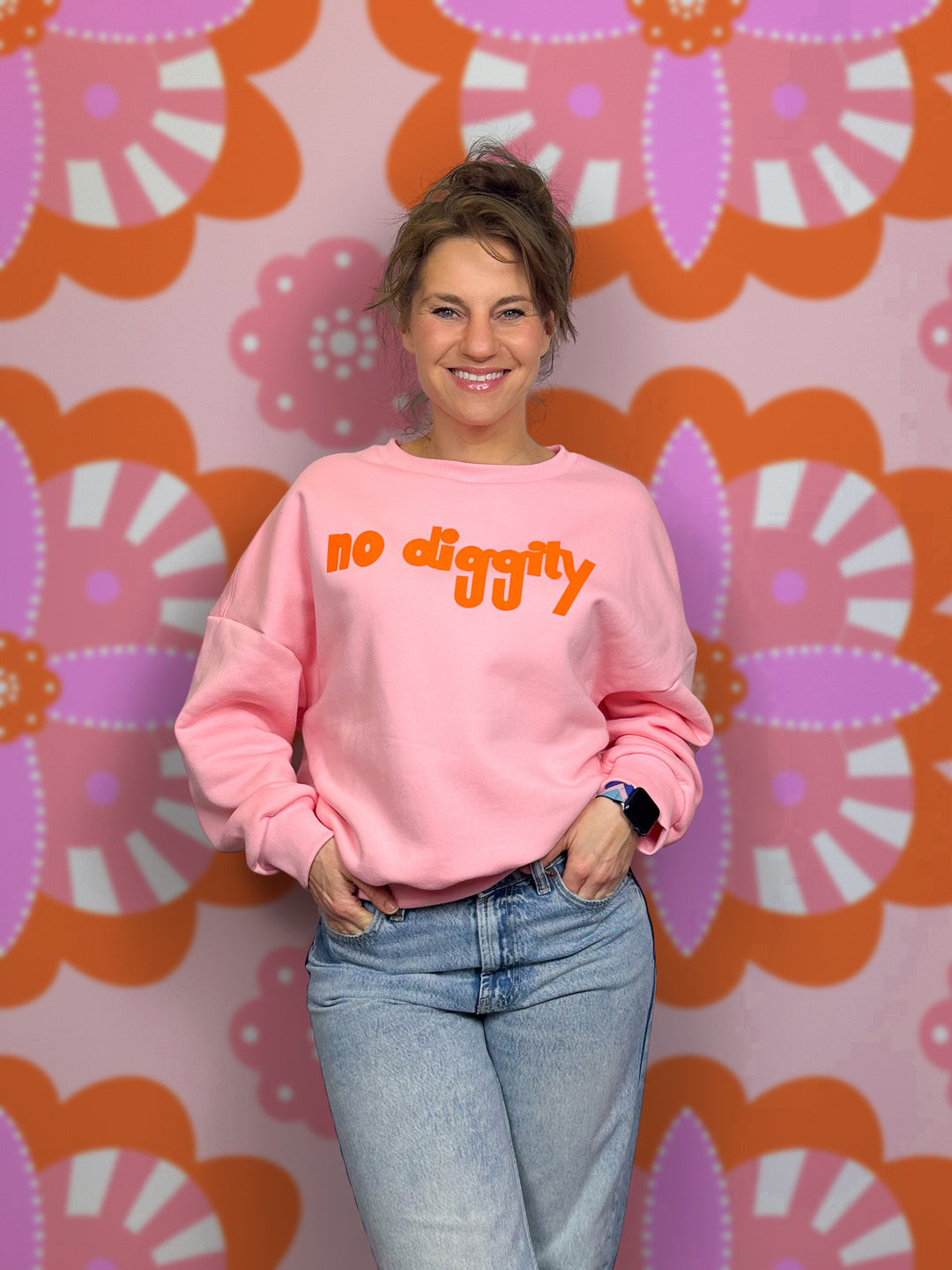 J&amp;J Kuschelsweat uni rose extrabreit
