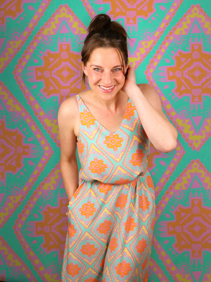 J&amp;J Viskose Boho Vibes aqua