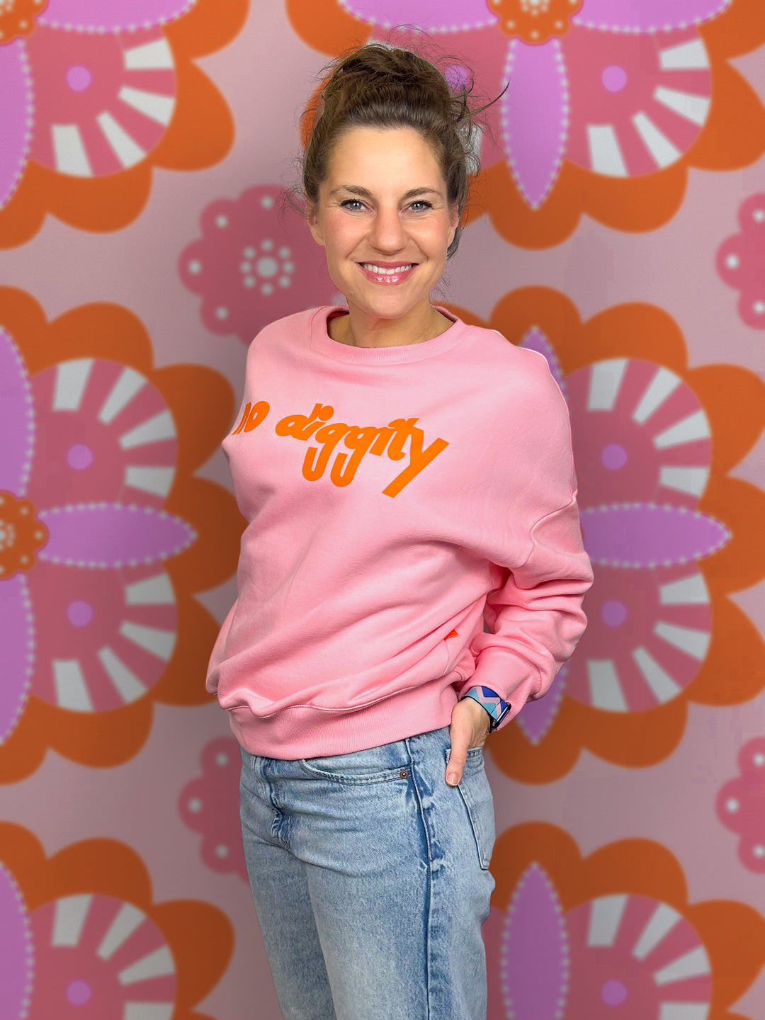 J&amp;J Kuschelsweat uni rose extrabreit