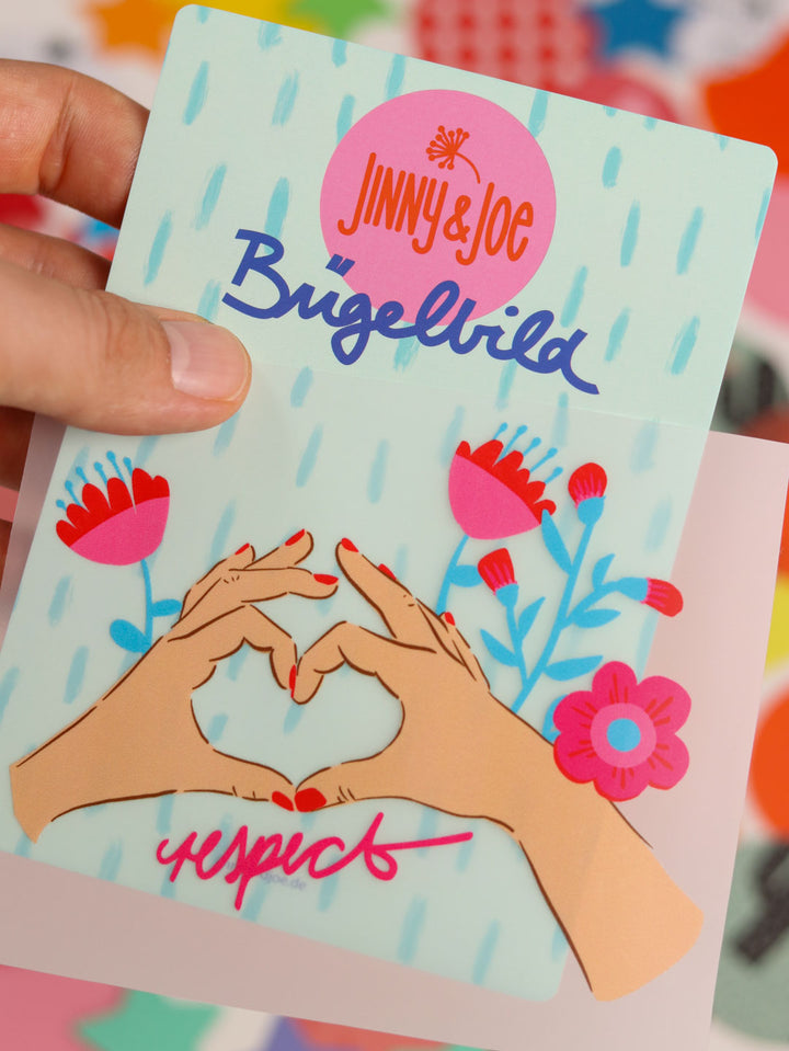 J&amp;J Bügelbild Hands Love