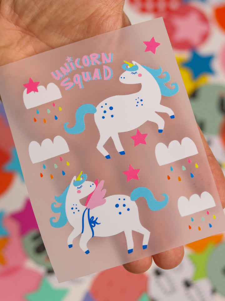 J&amp;J Bügelbild Set Unicorn Squad