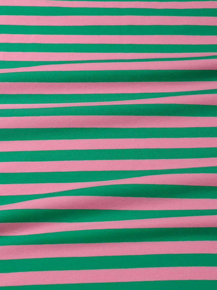 J&amp;J Bio Jersey Ringelz springgreen candy rosa