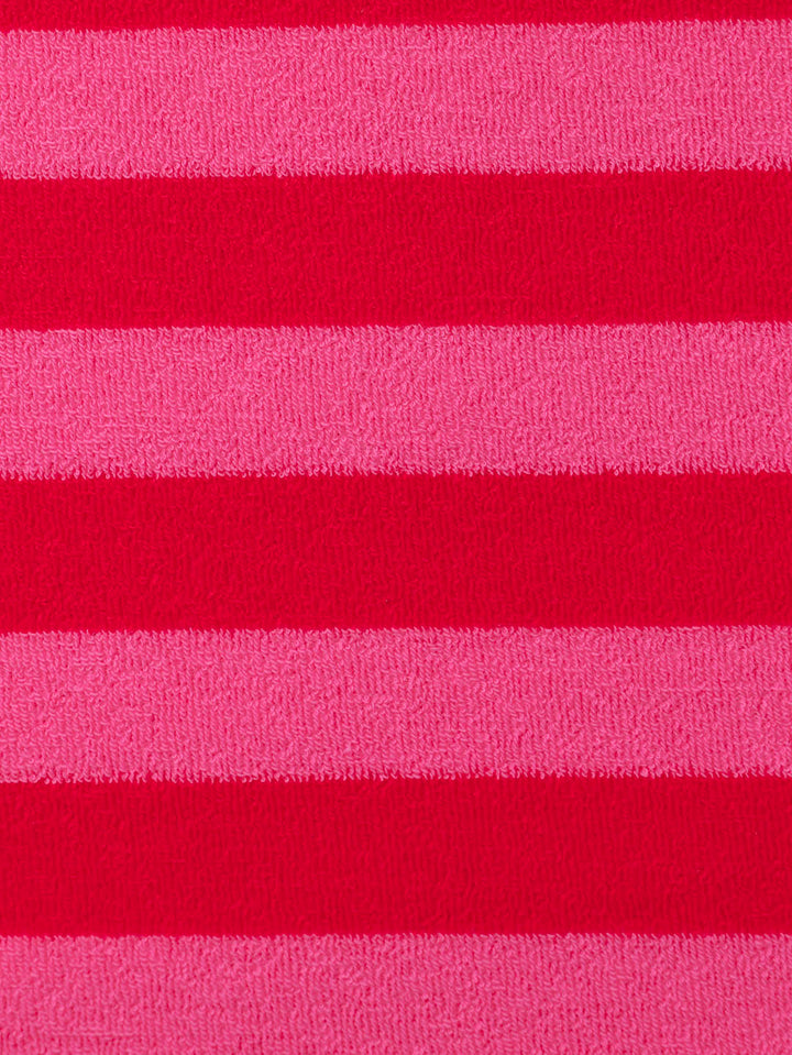 J&amp;J Bio Stretch Frottee Ringelz rot - hot pink