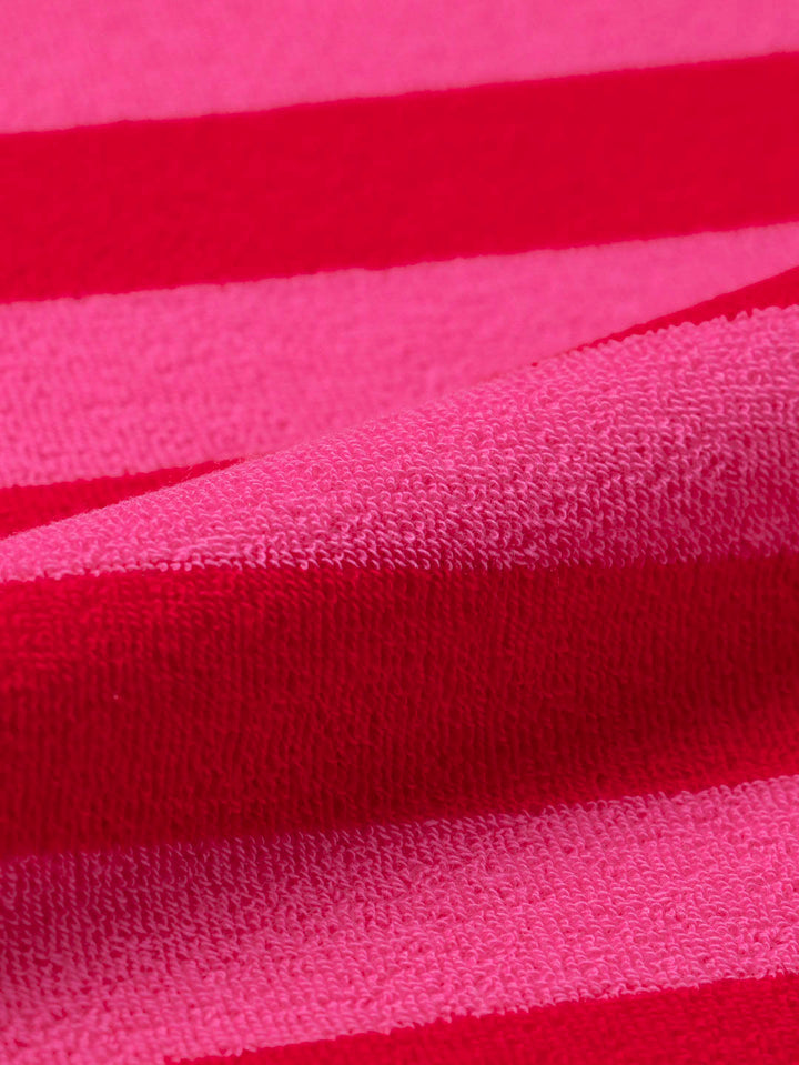 J&amp;J Bio Stretch Frottee Ringelz rot - hot pink