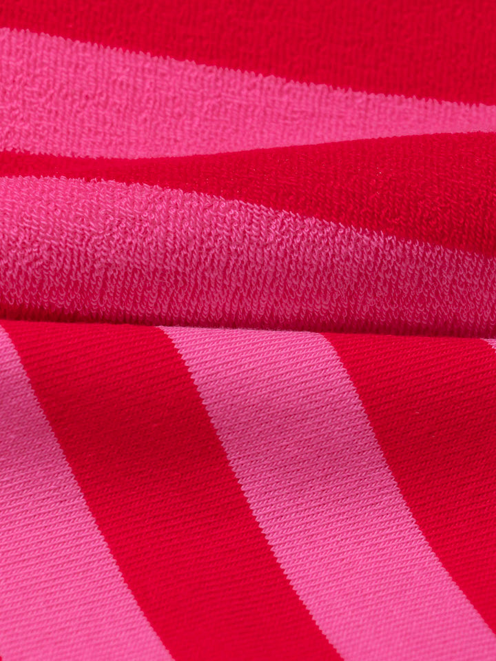 J&amp;J Bio Stretch Frottee Ringelz rot - hot pink
