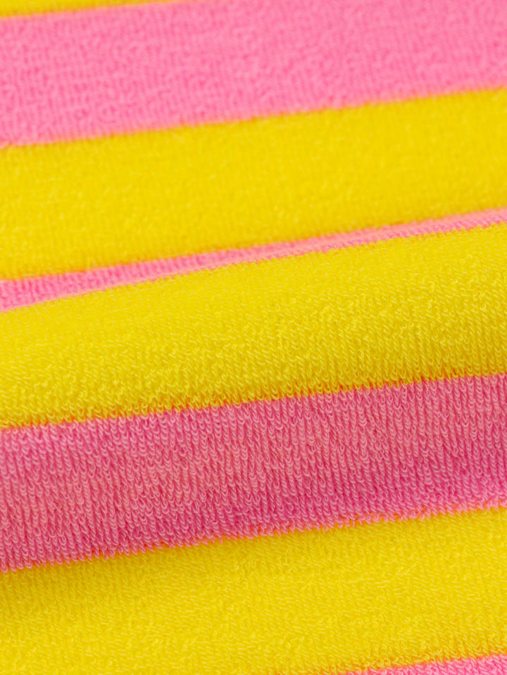 J&amp;J Bio Stretch Frottee Ringelz candy rosa gelb