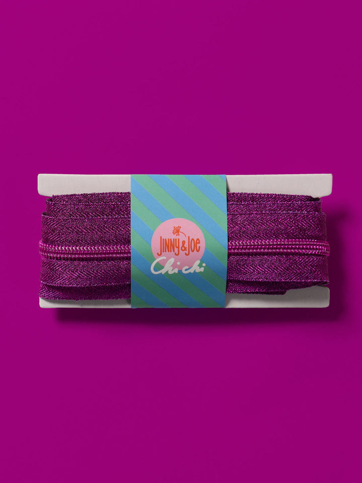 J&amp;J Zipper Reißverschluss metallisiert violett