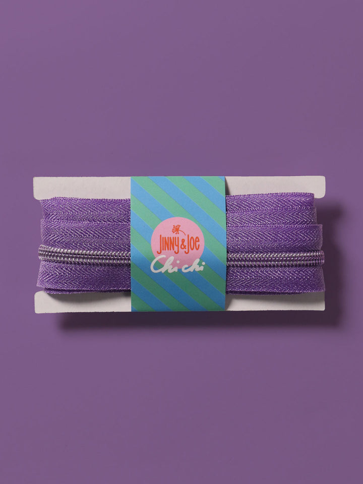 J&amp;J Reißverschluss metallisiert bling lilac