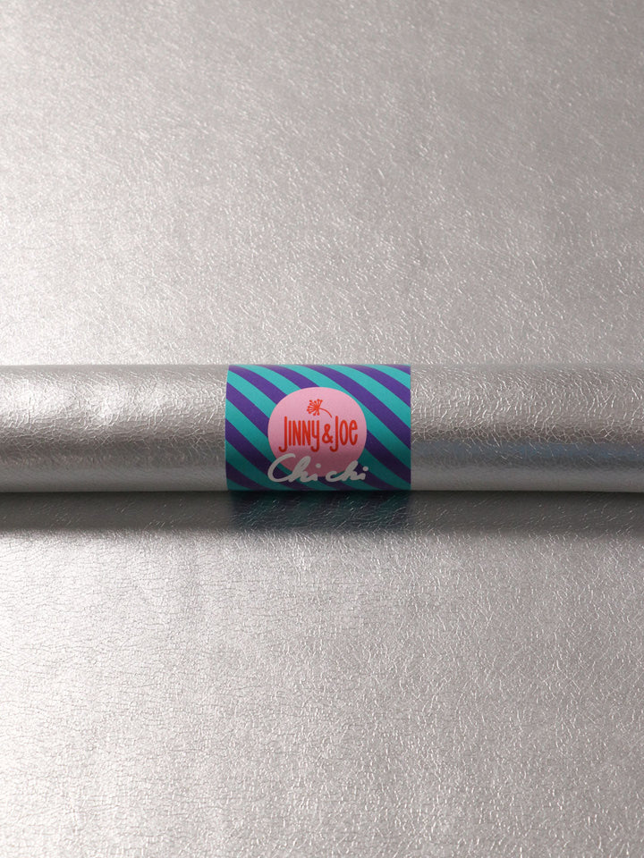 J&amp;J Kunstleder Metallic matt soft silber 