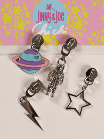 J&J Zipper Metall Galaxy Set silber