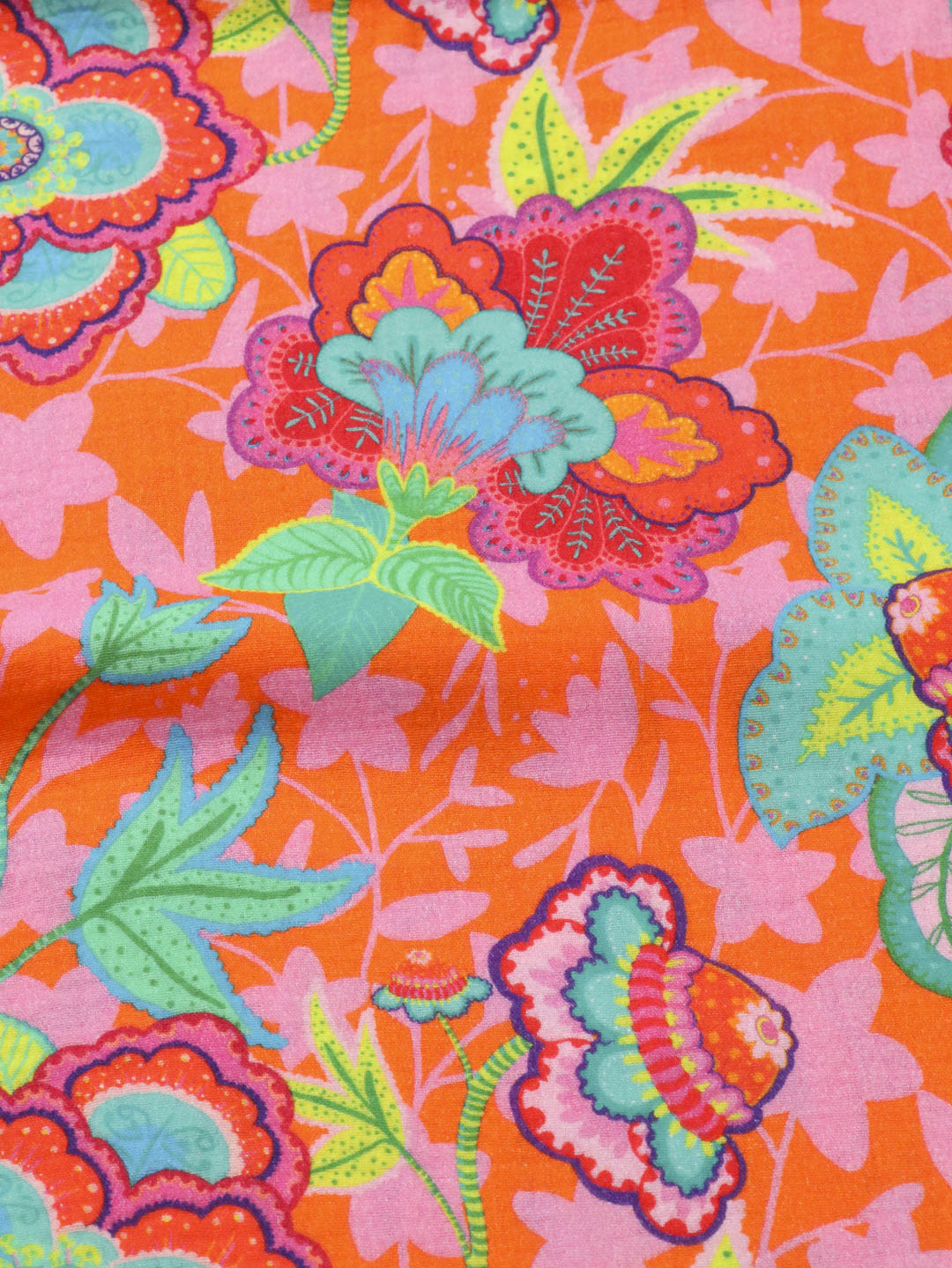 J&amp;J Musselin Fabulous Flowers orange