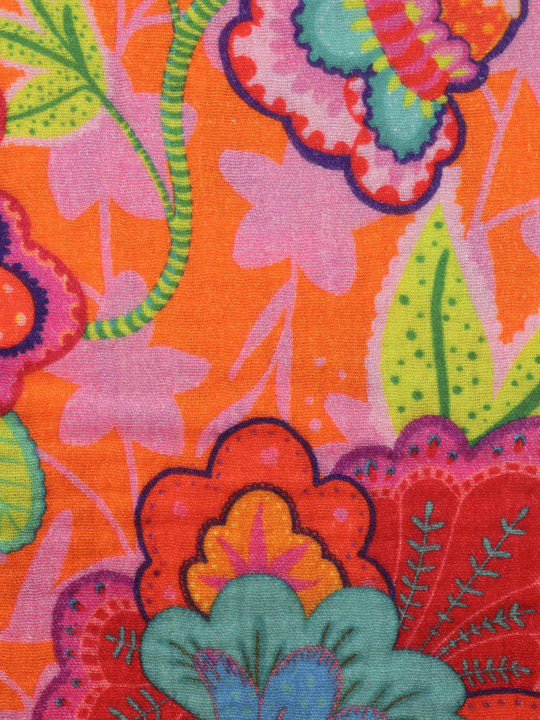 J&amp;J Musselin Fabulous Flowers orange