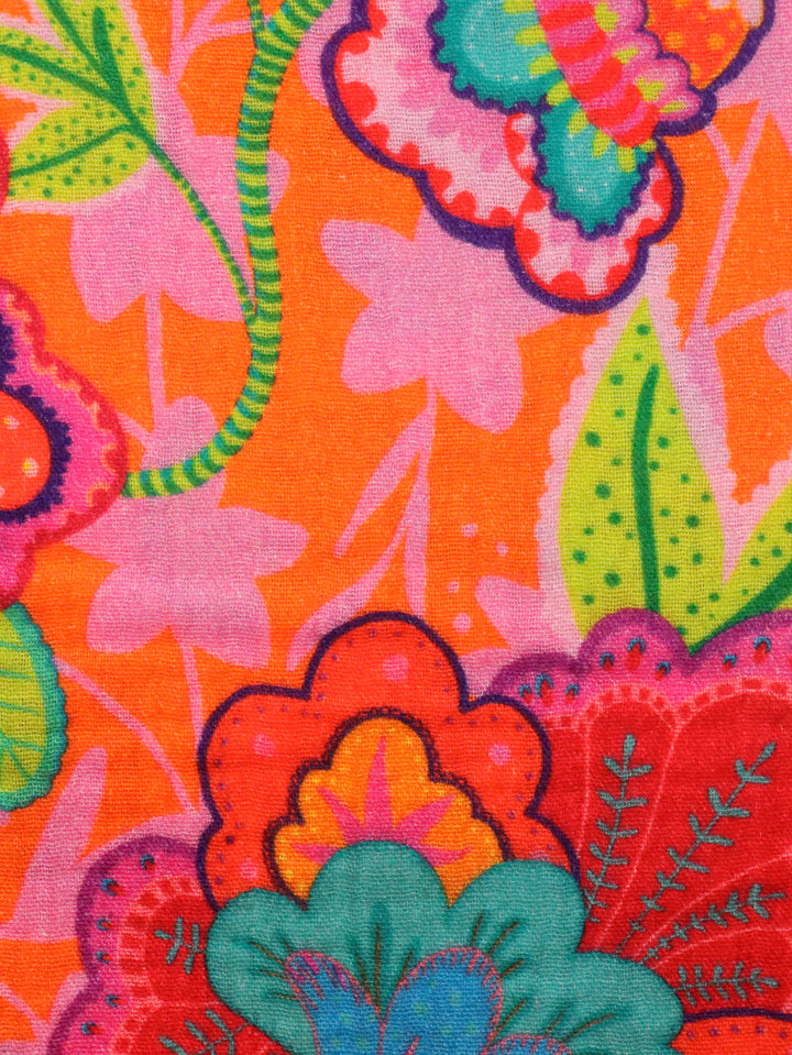 J&amp;J Musselin Fabulous Flowers orange