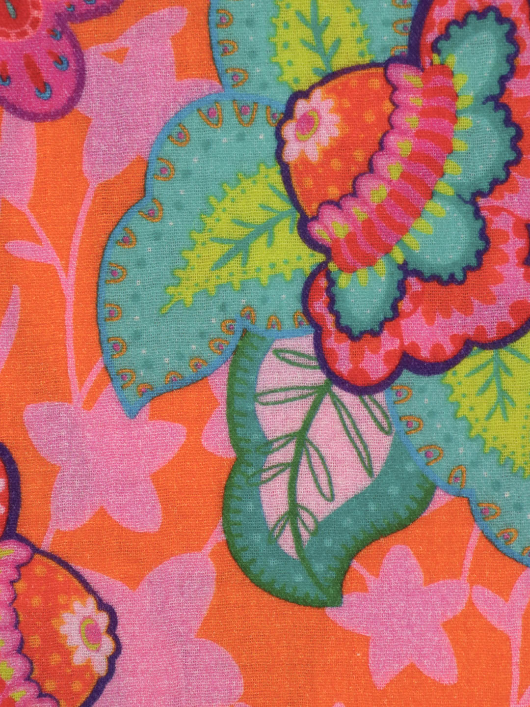 J&amp;J Musselin Fabulous Flowers orange