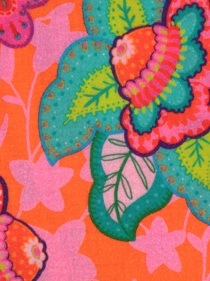 J&amp;J Musselin Fabulous Flowers orange