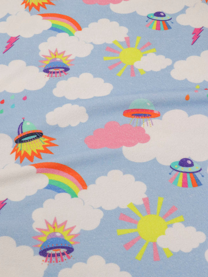 J&amp;J Bio Stretch Frottee Beam me up hellblau