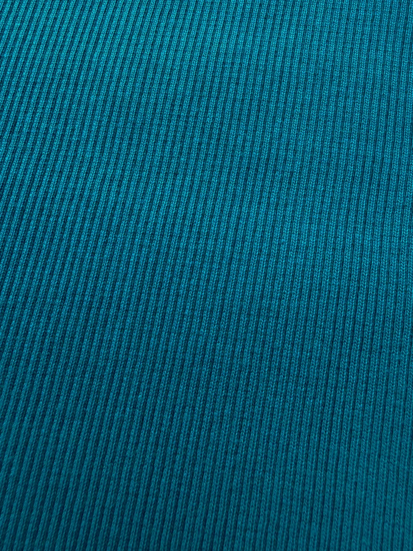 J&amp;J Bio Rippjersey hellpetrol | Bündchenstoff schwer