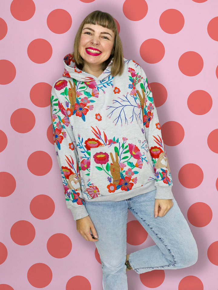J&amp;J French Terry Bundle Sisterhood grau melange