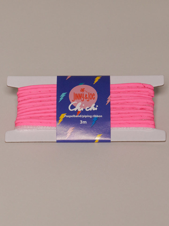 J&amp;J Paspelband Glow neon pink