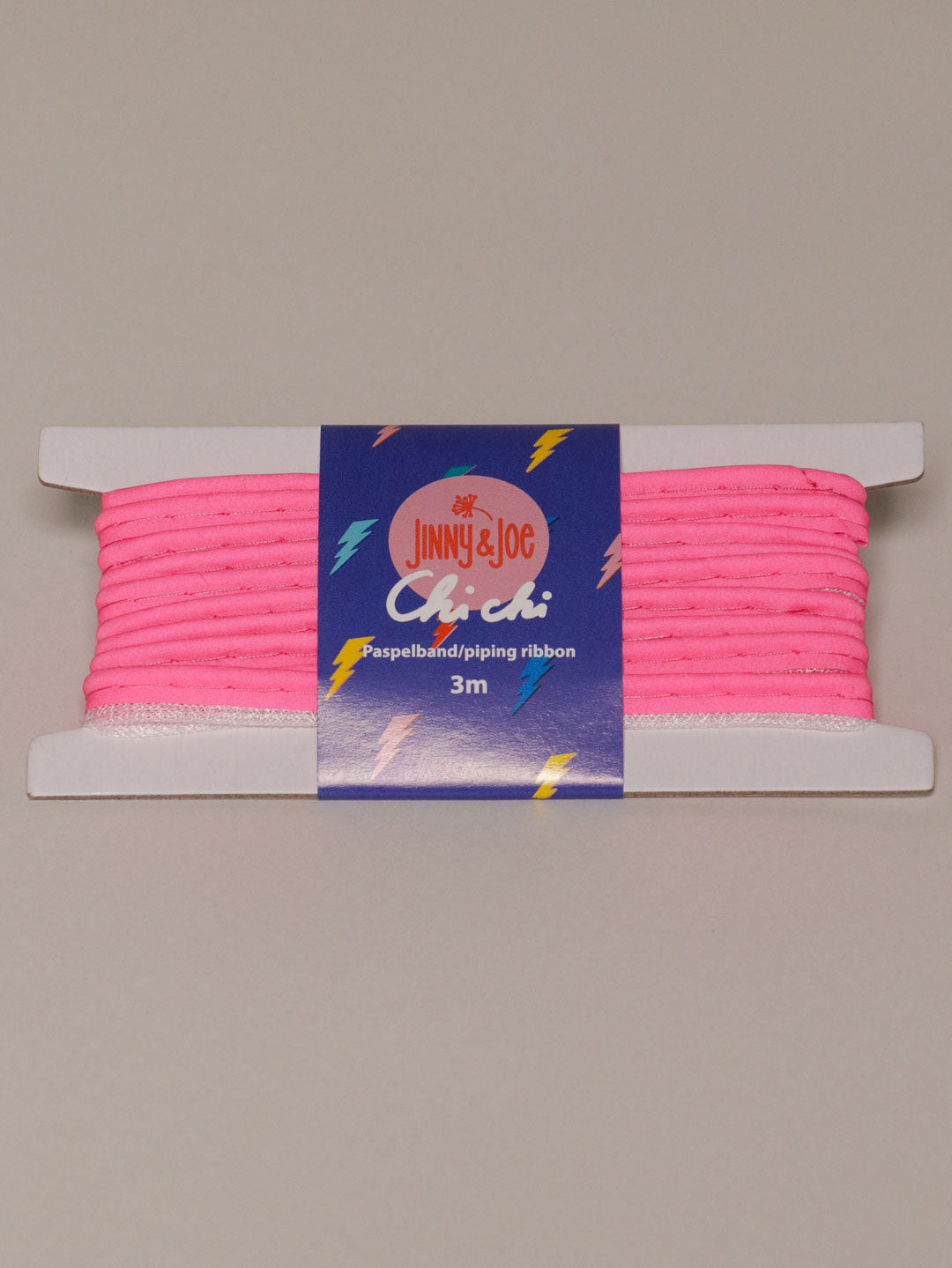 J&J Paspelband Glow neon pink