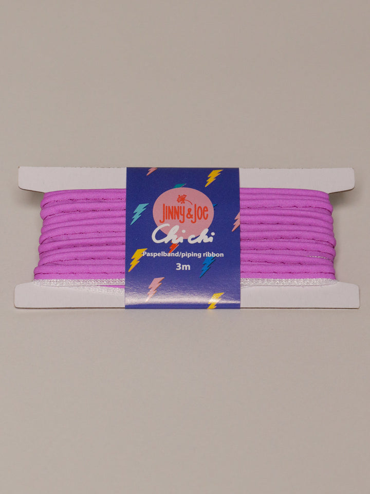 J&amp;J Paspelband Glow neon lila