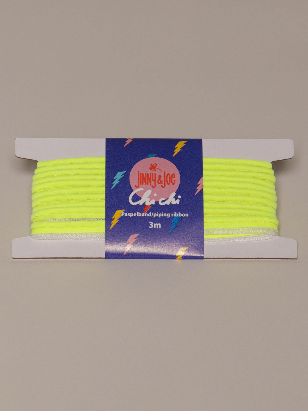J&amp;J Paspelband Glow neon gelb