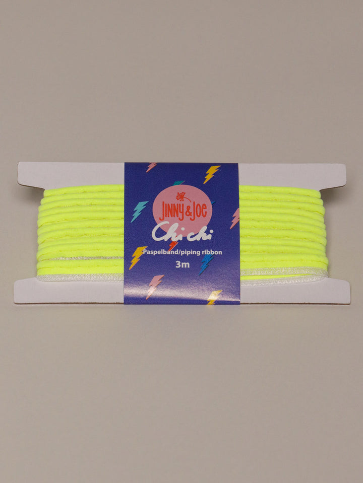 J&amp;J Paspelband Glow neon gelb
