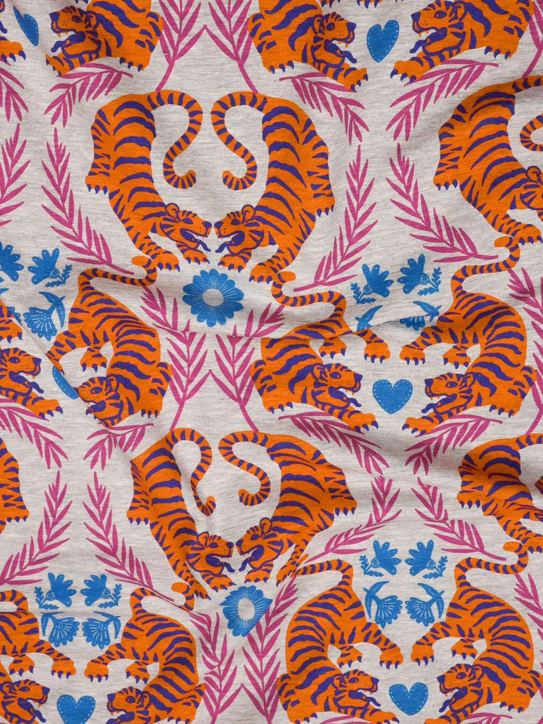 J&J French Terry El Tigre grau melange
