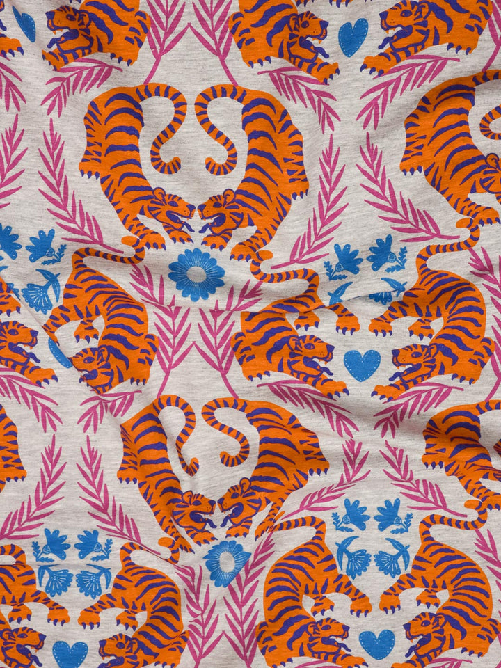 J&amp;J French Terry El Tigre grau melange