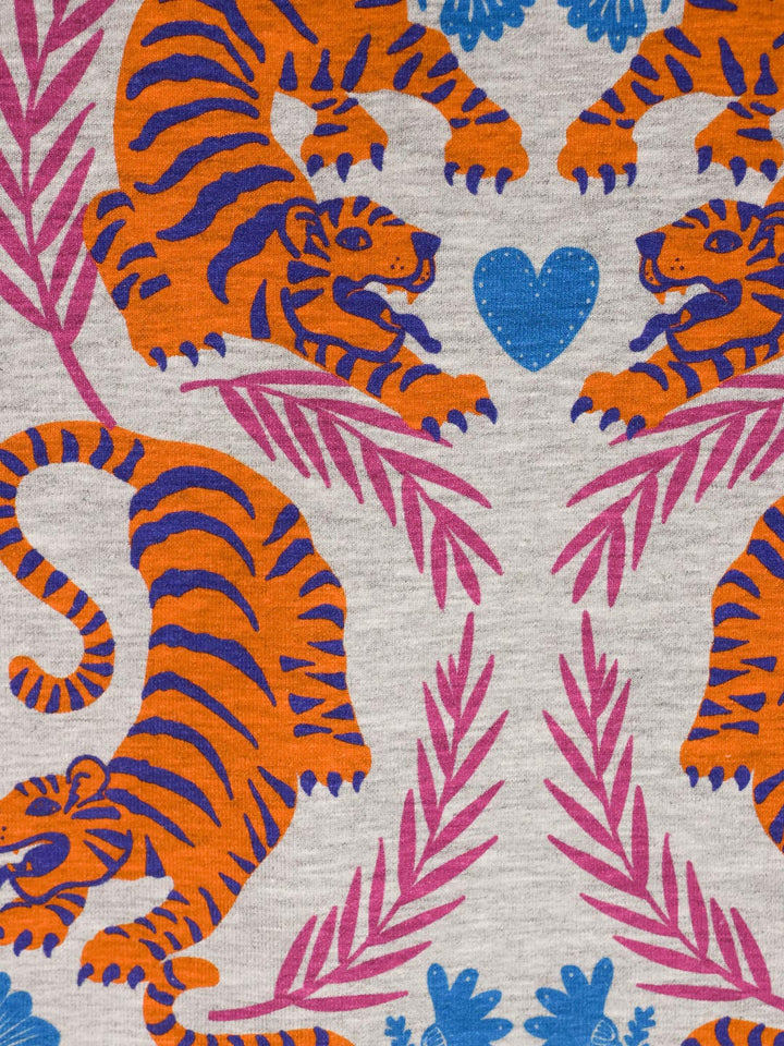J&amp;J French Terry El Tigre grau melange