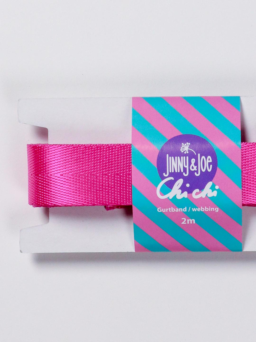 J&amp;J Gurtband Shiny fishbone 25mm magenta
