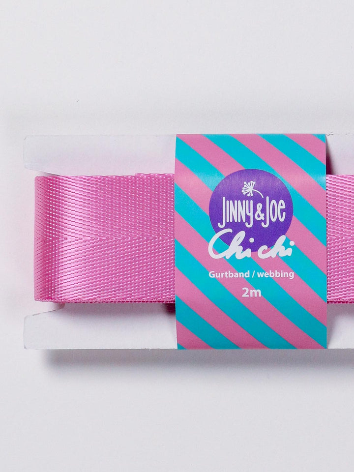 J&amp;J Gurtband Shiny fishbone 38mm rosa