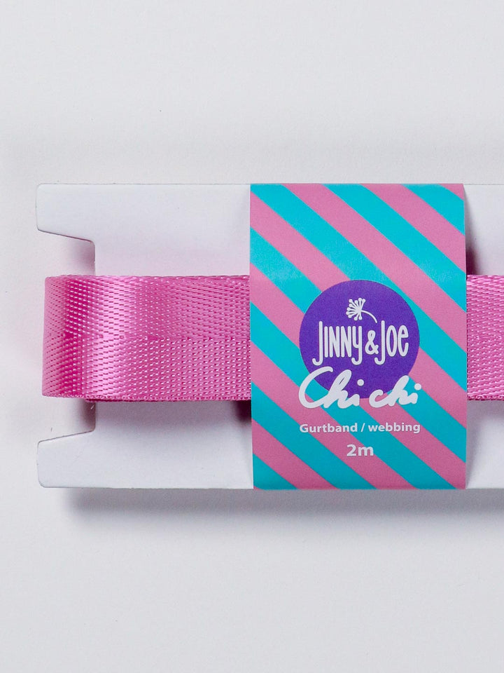 J&amp;J Gurtband Shiny fishbone 25mm rosa