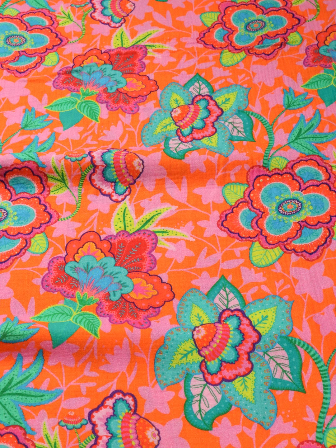 J&J Musselin Fabulous Flowers orange