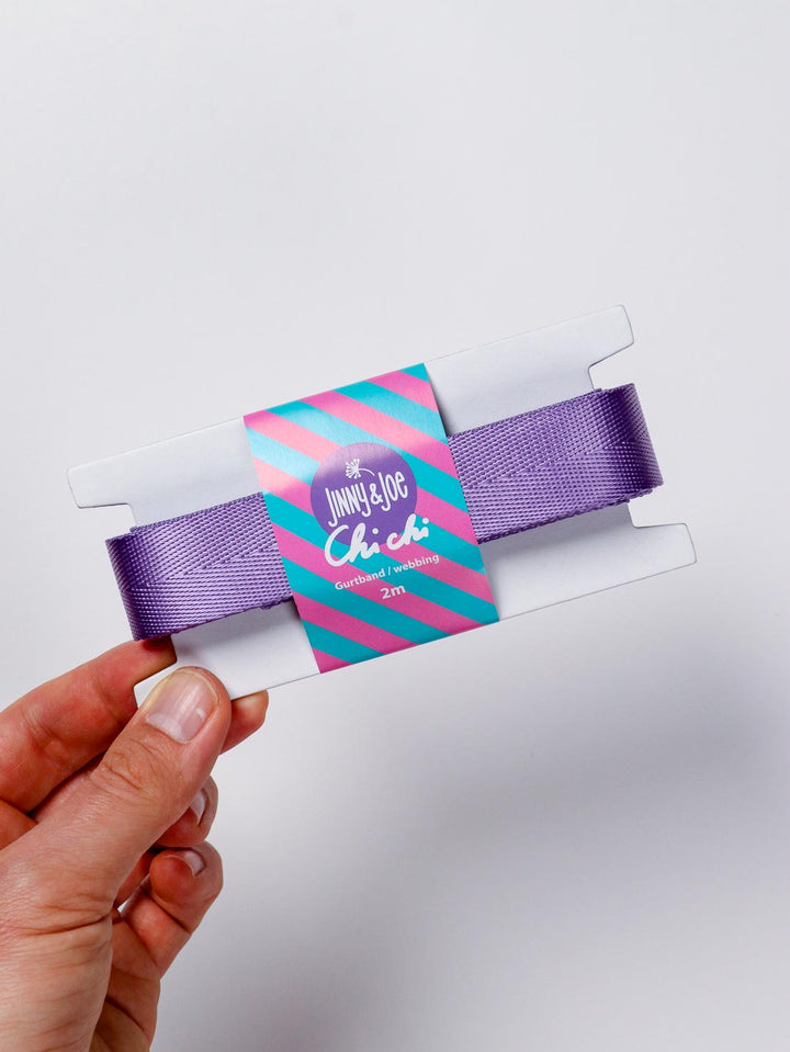 J&amp;J Gurtband Shiny fishbone 25mm lilac